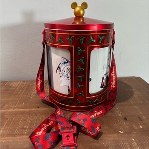 Disney Christmas popcorn bucket with Strap